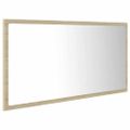 vidaXL LED kúpeľňové zrkadlo dubu sonoma 90x8,5x37 cm, akryl