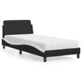 vidaXL Posteľ s matracom Dover čierno-biela 80x200 cm umelá koža