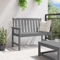 vidaXL Záhradná lavička Svetlosivá 120 x 59 x 88 cm HDPE