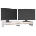 vidaXL Stojan na monitor biely 100x24x16 cm masívna borovica