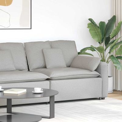 vidaXL Modulová opierka na ruky s vankúšmi, oblačne sivá 100 cm