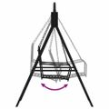 vidaXL Hojdačka 124 cm čierna oceľová