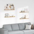 vidaXL Stenná polica Nástenná montáž 4 ks Béžová 80 x 9 x 3 cm