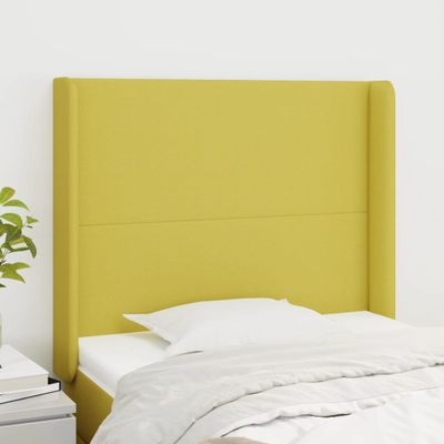 vidaXL Čelo postele so záhybmi zelené 103 x 16 x 118/128 cm látka