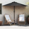vidaXL Záhradný slnečník 294 x 150 x 224 cm Polyester a oceľ Čierna