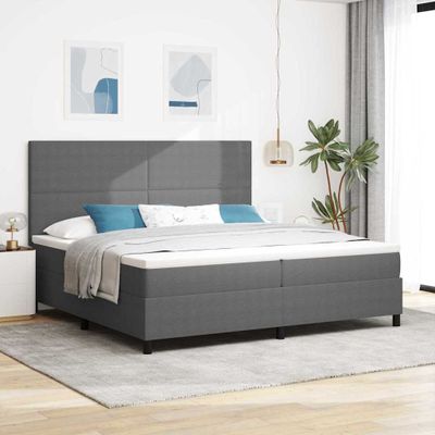vidaXL Posteľ s pružinovým rámom Svetlo šedá a biela 200 x 200 cm