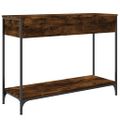 vidaXL Konzolový stolík dymový dub 100x34,5x75 cm kompozitné drevo