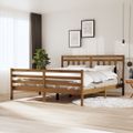 vidaXL Posteľný rám medový 180x200 cm Super King masívne drevo