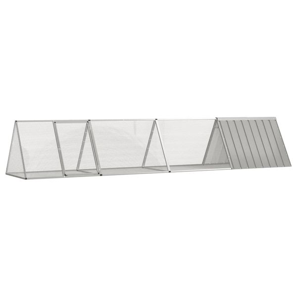 vidaXL Klietka pre králiky sivá 403,5x80,5x71 cm pozinkovaná oceľ