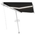 vidaXL Ručne zaťahovacia markíza s LED 450x350 cm antracitová