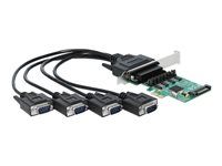 Sériový adaptér - PCI Express x1 nízky profil - RS-232 x 4 - zelená