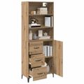 vidaXL Highboard Remeselný dub 69,5 x 34 x 180 cm Kompozitné drevo