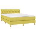 vidaXL Boxspring posteľ s matracom zelená 140x190 cm látka