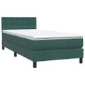 vidaXL Posteľný rám boxsping s matracom tmavozelený 100x210 cm zamat