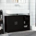 vidaXL Skrinka pod umývadlo čierna 90x29x55 cm kompozitné drevo