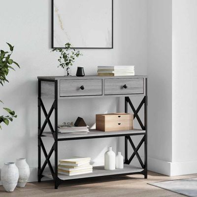 vidaXL Konzolový stolík sivý sonoma 75x28x75 cm kompozitné drevo