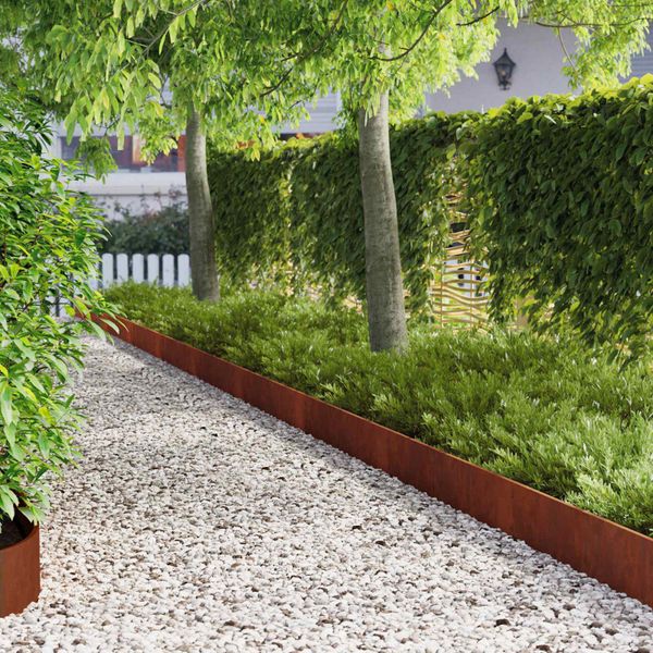 vidaXL Obrubník trávnika 20 pcs 103 x 20 cm Oceľ Hrdzavý