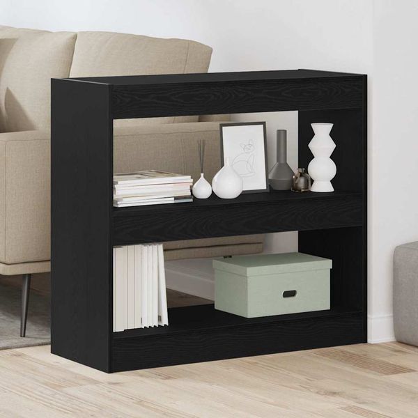 vidaXL Knižnica 2 pcs Čierny dub 80 x 30 x 72 cm Kompozitné drevo