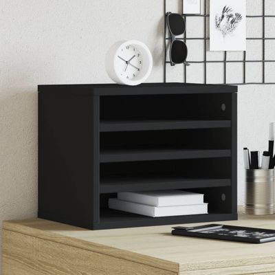 vidaXL Organizér na stôl čierny 36x26x29,5 cm kompozitné drevo