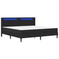vidaXL Rám postele s LED pásikmi Čierna 180 x 200 cm Umelá koža