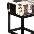 vidaXL Lavička 110 cm čierna štýl patchwork pravá kozia koža