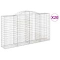 vidaXL Oblúkové gabiónové koše 20 ks 300x50x160/180cm pozink. železo
