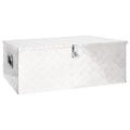 vidaXL Úložný box strieborný 100x55x37 cm hliník