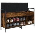 vidaXL Lavička na topánky dymový dub 105,5x32x57,5 cm kompozitné drevo