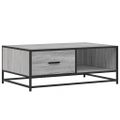 vidaXL Konferenčný stolík sivý sonoma 90x57x35cm kompozit. drevo a kov