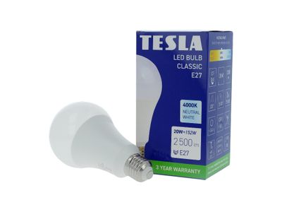 TESLA BL272040-8 – LED bulb žiarovka E27, 20W, 2500 lm, 4000K, denná biela
