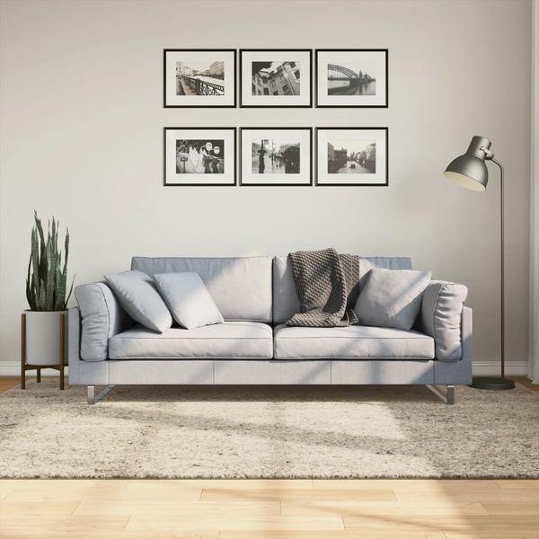 vidaXL Koberec ISTAN vysoký vlas lesklý vzhľad béžový 160x230 cm