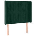 vidaXL Čelo postele s LED tmavozelené 103x16x118/128 cm zamat
