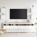 vidaXL Nástenné TV skrinky 4 ks biele a dub sonoma 30,5x30x30 cm