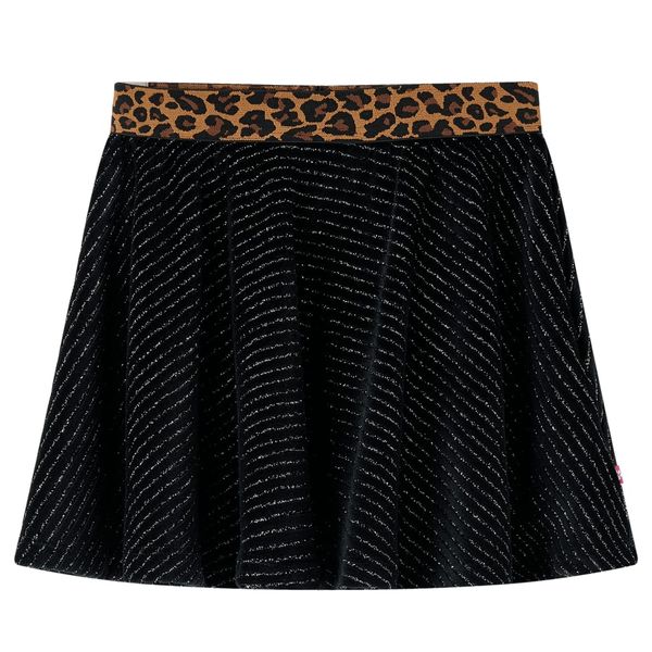 Detská sukňa s leopardím pásom čierna 92