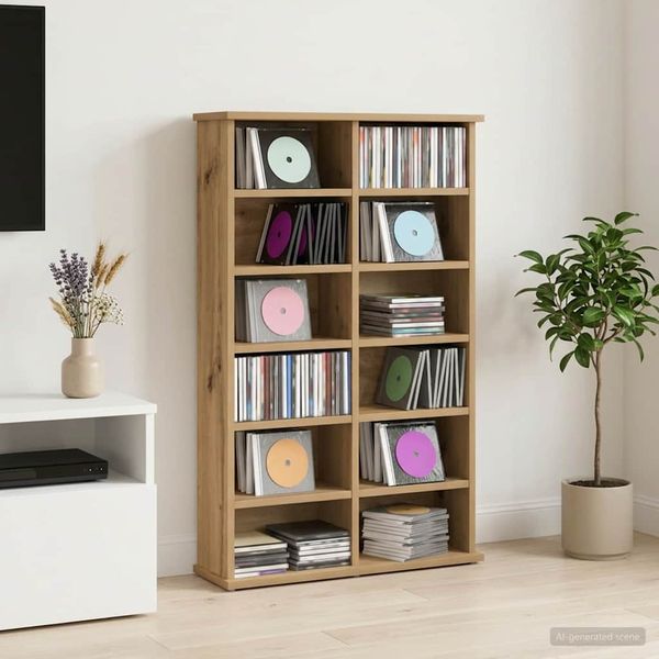 vidaXL CD Skrinka Dub artisan 60 x 17 x 92 cm Kompozitné drevo