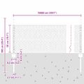 vidaXL Hexagonálny plot s stĺpom 100 x 0,5 m PVC potiahnutá oceľ Sivá