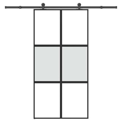 vidaXL Posuvné dvere s kovaním tvrdené sklo a hliník úzke 102,5x205 cm