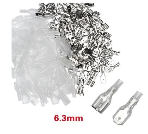 Fastony, zástrčky a krytky 6,3 mm - sada 200 ks
