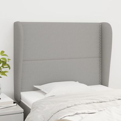 vidaXL Čelo postele so záhybmi bledosivé 93x23x118/128 cm látka