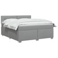 vidaXL Posteľ s boxspringom a matracom a LED Svetlosivá 160 x 200 cm