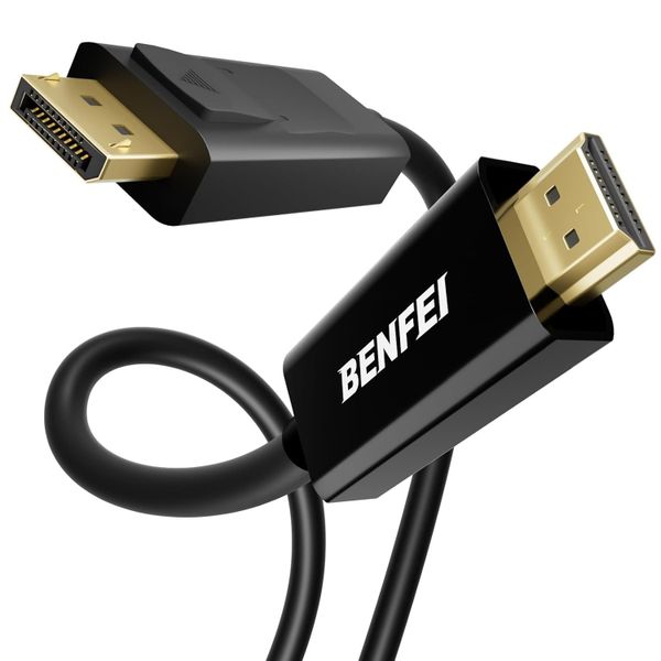BENFEI kábel 4K DisplayPort na HDMI jednosmerný 1,8 m čierny