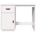 vidaXL Stolík biely 95x50x75 cm masívne borovicové drevo