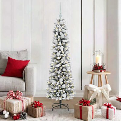 vidaXL Umelý vianočný stromček Biela 150 cm PVC, kov a plast