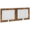 vidaXL Skladacia psia brána so stojanmi 2 ks Dymový dub 200,5 cm