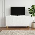 vidaXL TV skrinka 99 x 34,5 x 50 cm Biela s vysokým leskom