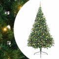 vidaXL Umelý predsvietený vianočný stromček Zelená 240 cm PVC
