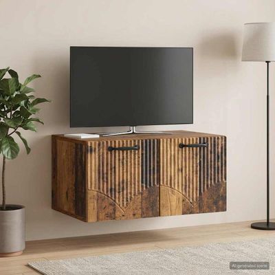 vidaXL Nástenná TV skrinka Staré drevo 59,5 x 41 x 30 cm
