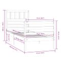 vidaXL Posteľný rám medový masívne drevo 75x190 cm malé jednolôžko