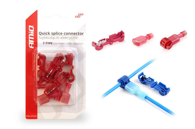 Elektrické rýchlospojky Typ-T 0,5-1mm2 10A blistr 5 ks