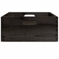 VidaXL Drevená škatuľka s rúčkami čierna 40x30x13 cm masívna borovica